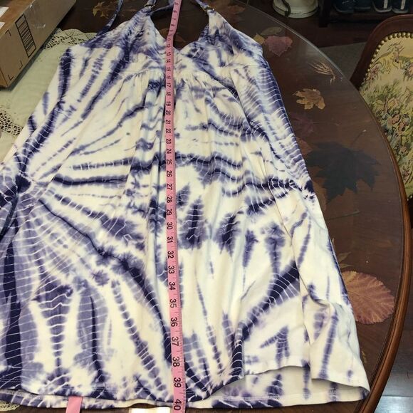 Victoria’s Secret Blue & White Tie Dye Halter Beach Dress Cover Up Size Medium - Picture 7 of 8